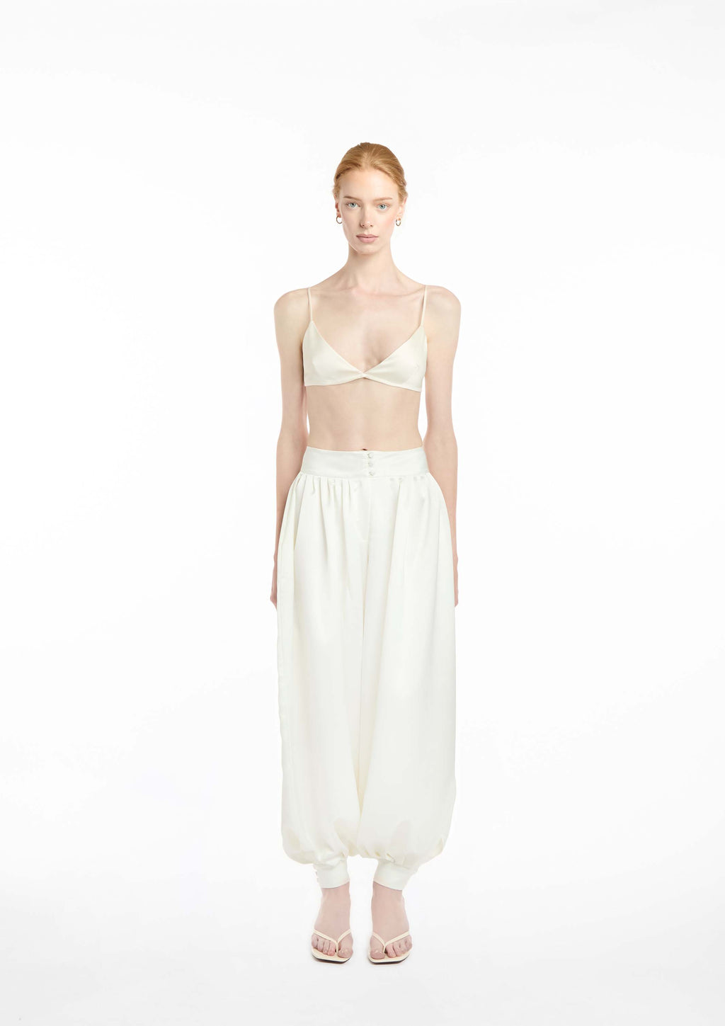 Draped Silk Pants