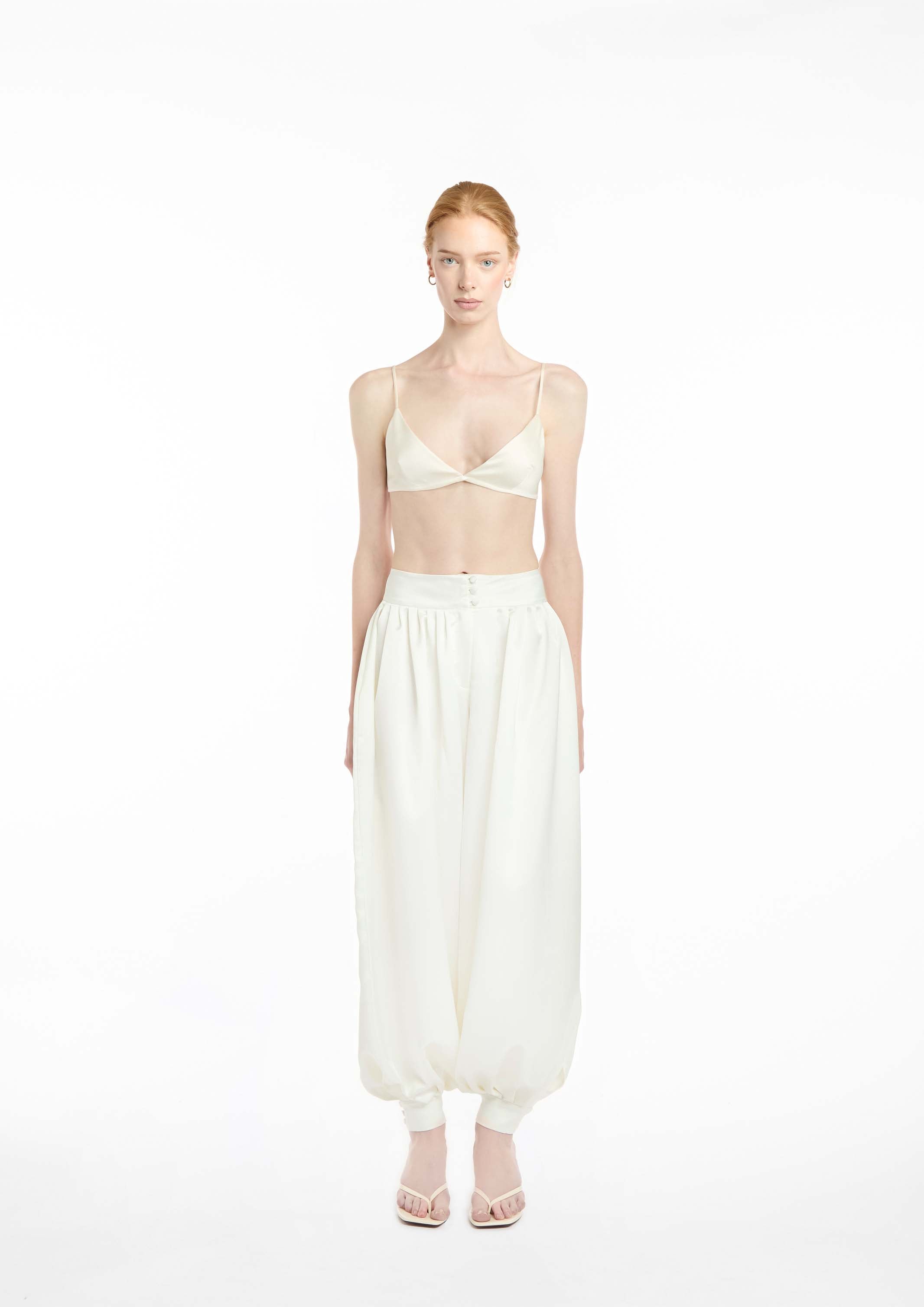 Draped Silk Pants